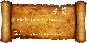 Andrásek Roland névjegykártya